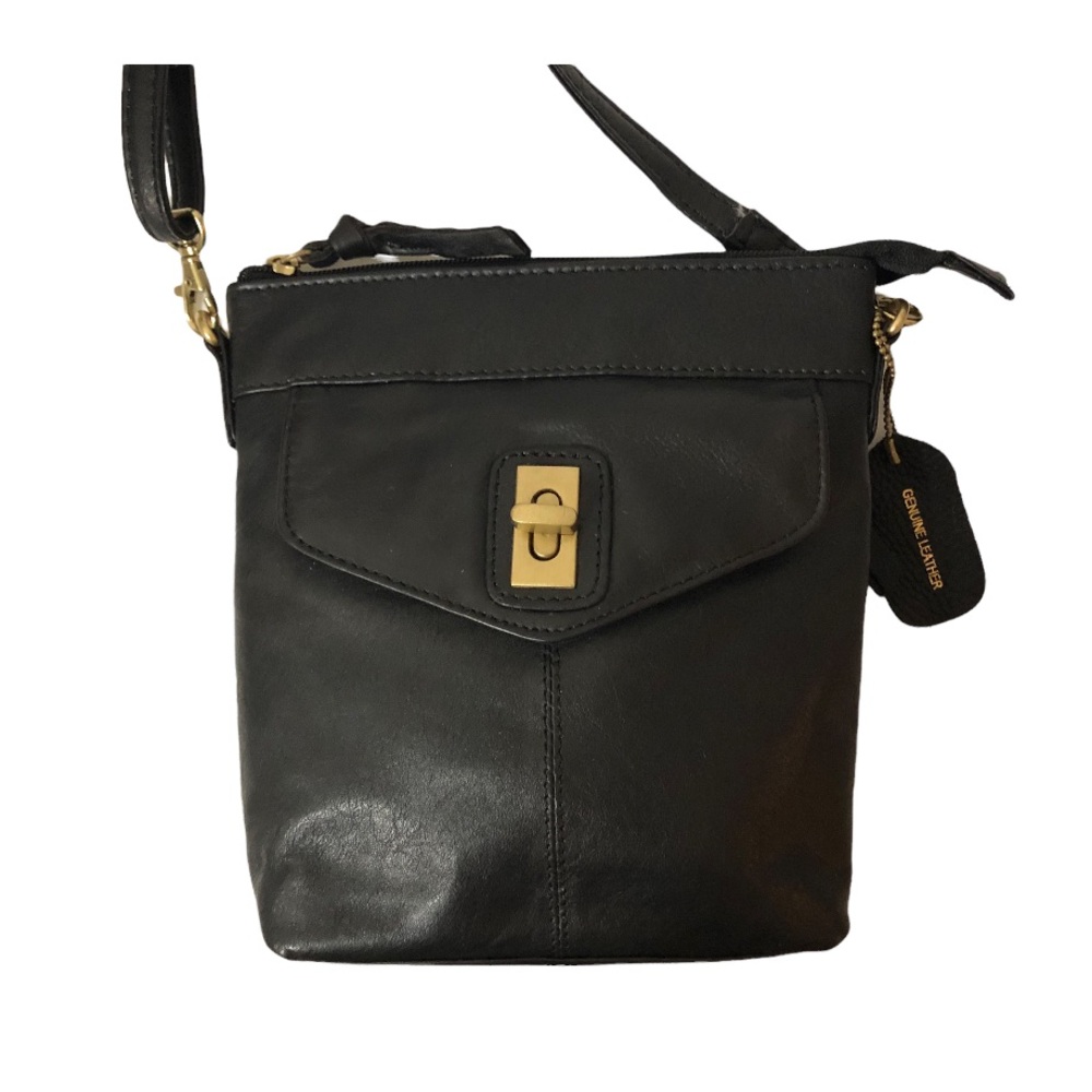 NWT Genuine Leather RFID Protected Crossbody Bag